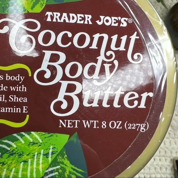 TRADER JOES COCONUT Body Butter 8 oz. Tub of Cream New Unopened Original Package - Picture 5 of 6